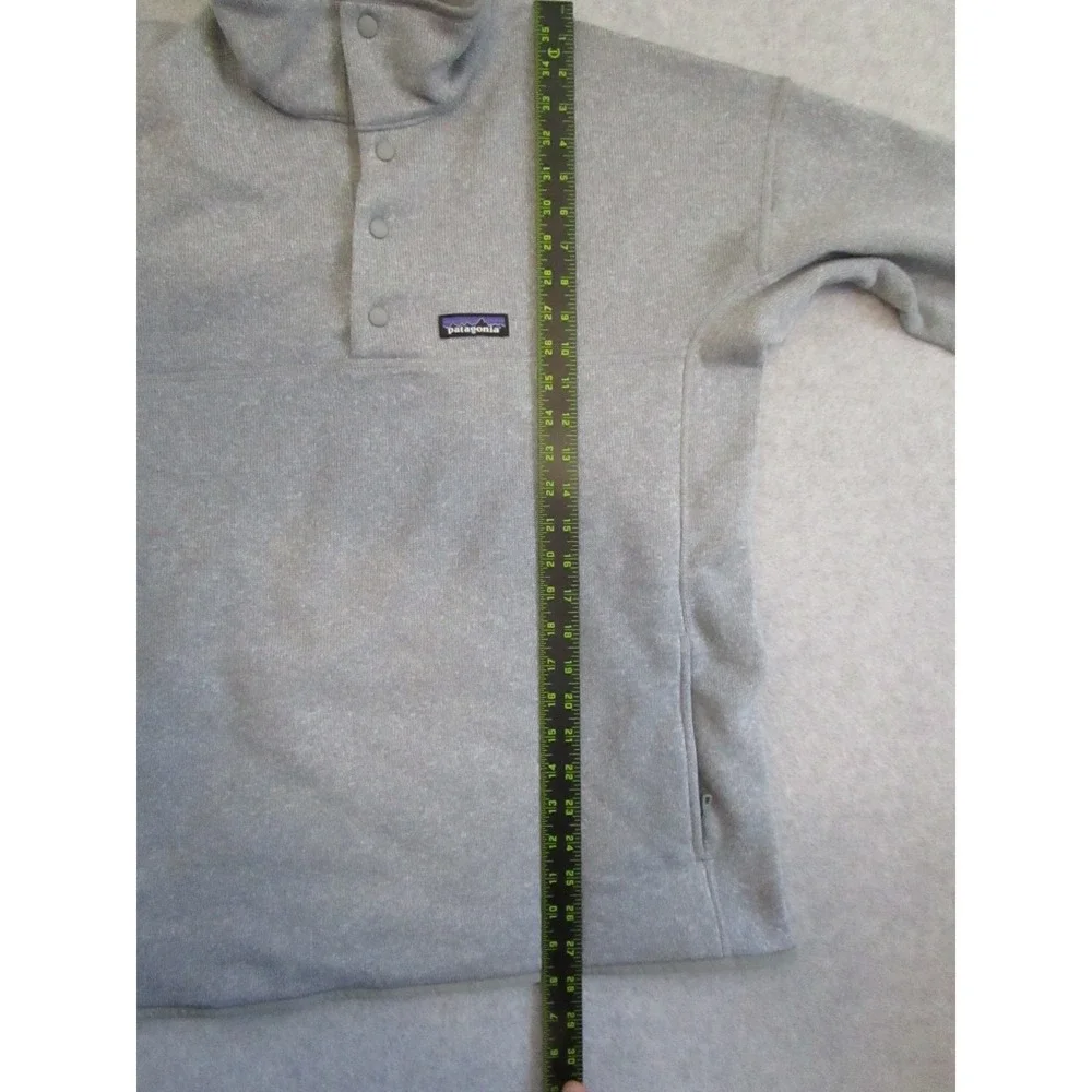 Patagonia Lightweight Better Sweater Mens Large‎ Gray Snap Neck Fleece Hiking
